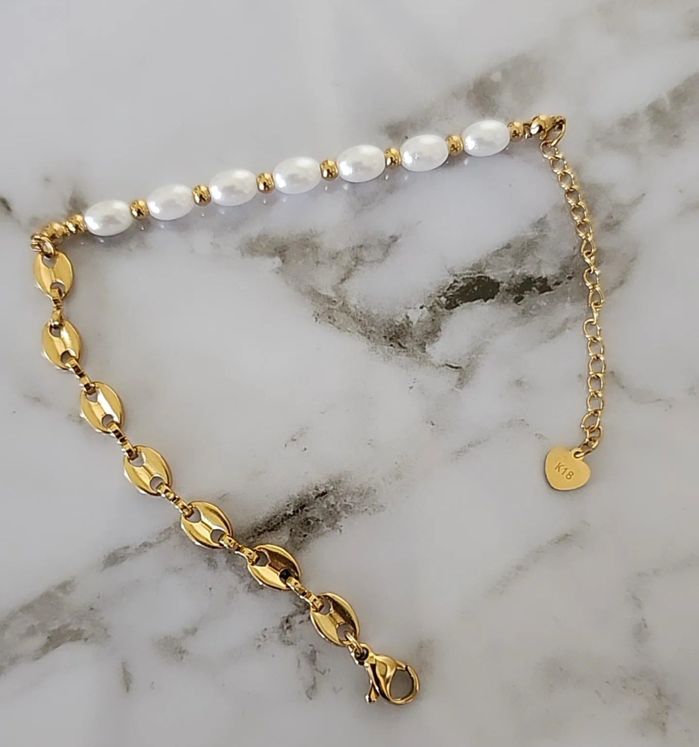 Pearl Bracelet With GG Weave