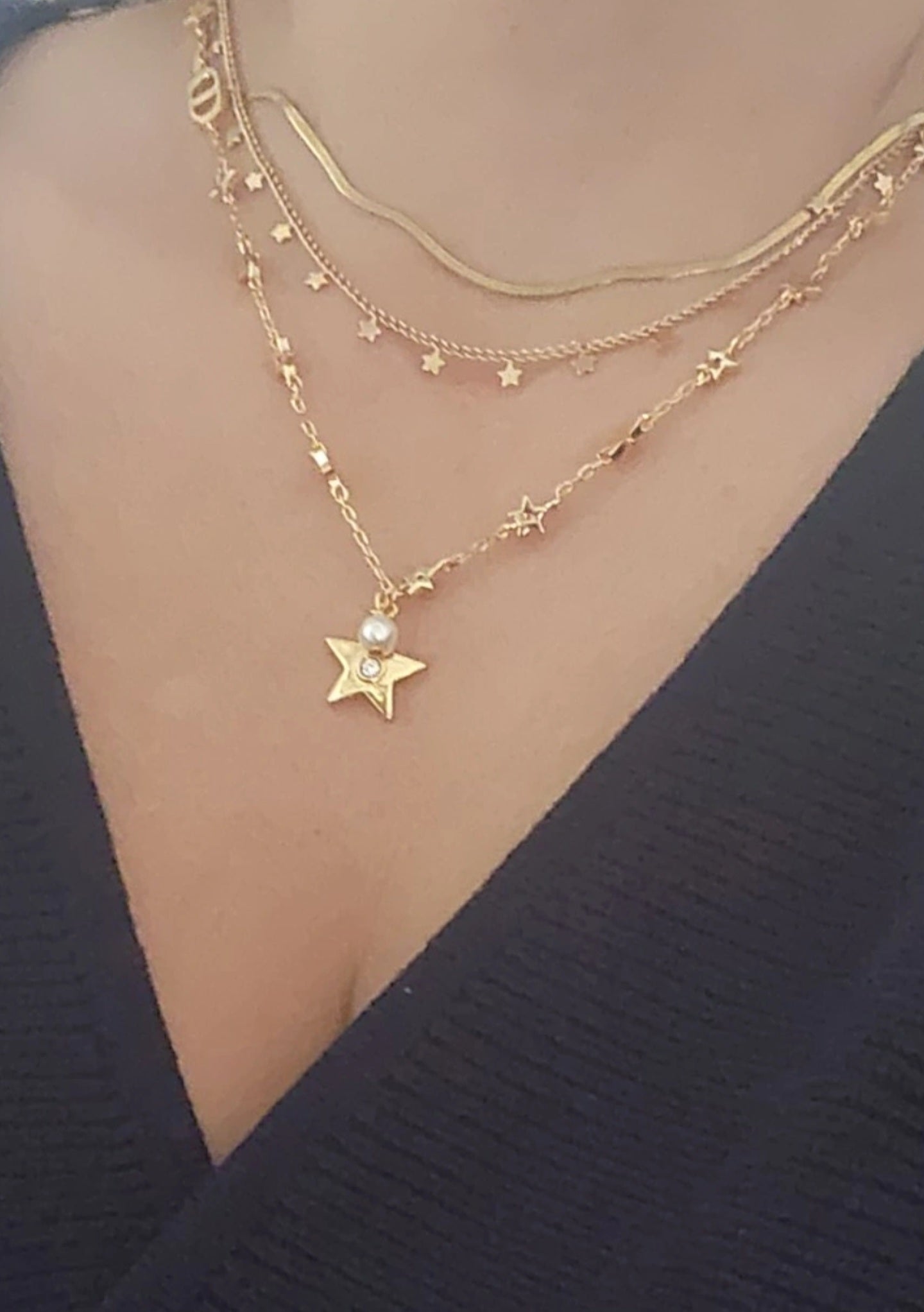 Star Necklace with Pearl