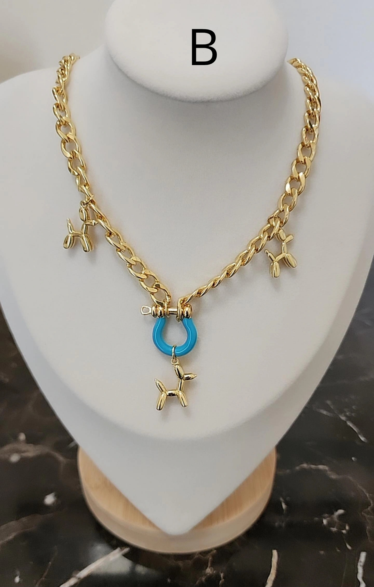 Cuban Chain Necklace with Dog ,Heart, Star  Pendant