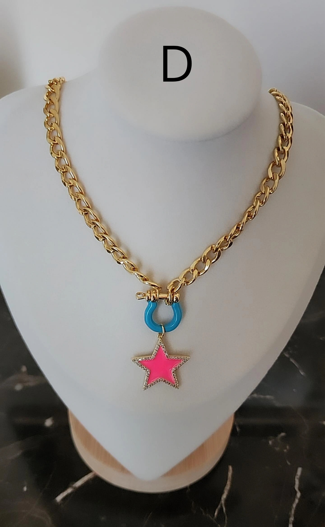 Cuban Chain Necklace with Dog ,Heart, Star  Pendant