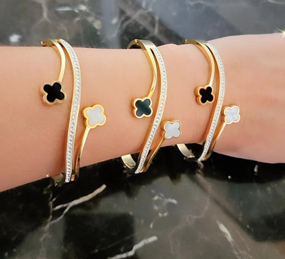 Double Clover Diamond Bracelet