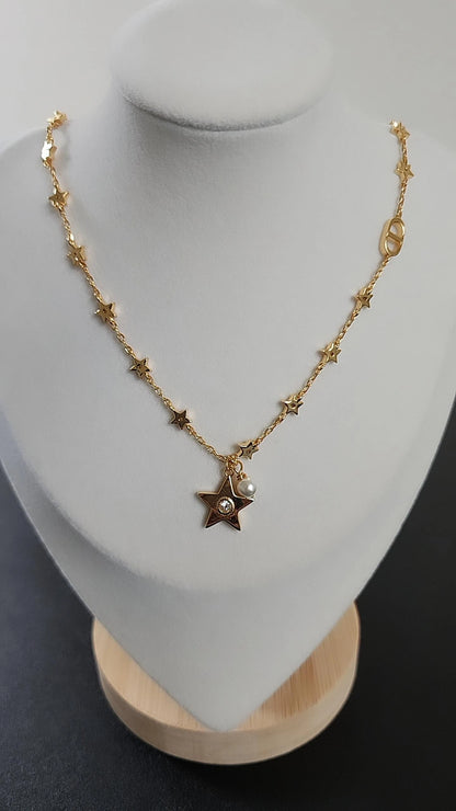 Star Necklace with Pearl