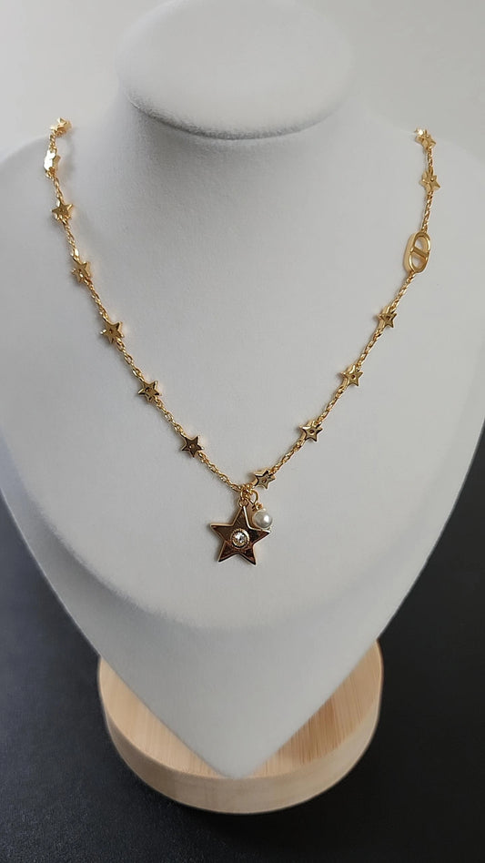 Star Necklace with Pearl