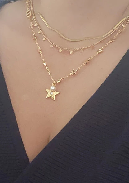Star Necklace with Pearl