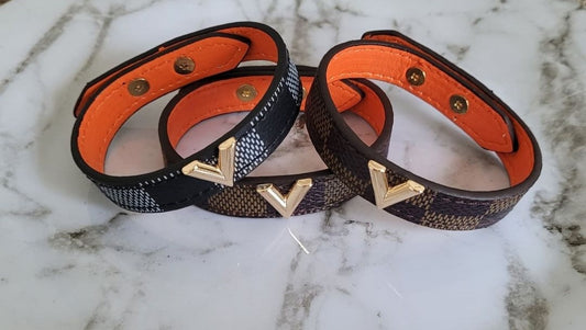 V Leather Bracelet